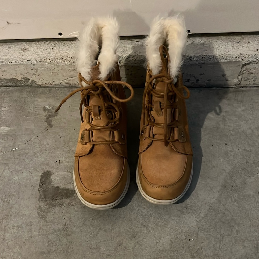Sorel Women's Explorer Joan Boot Size 7.5, Camel Brown / Ancient Fossil